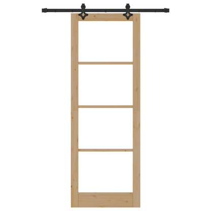 Schuifdeur met hardware set 83x232 cm massief vurenhout