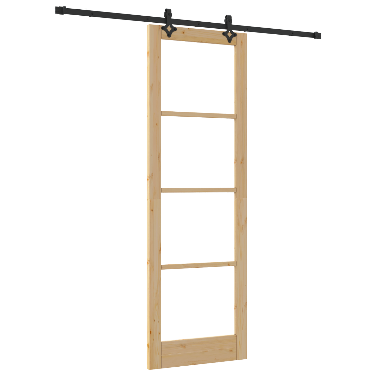 Schuifdeur met Hardware Set 78x232 cm Massief Hout van Groenblijvende Naaldhout