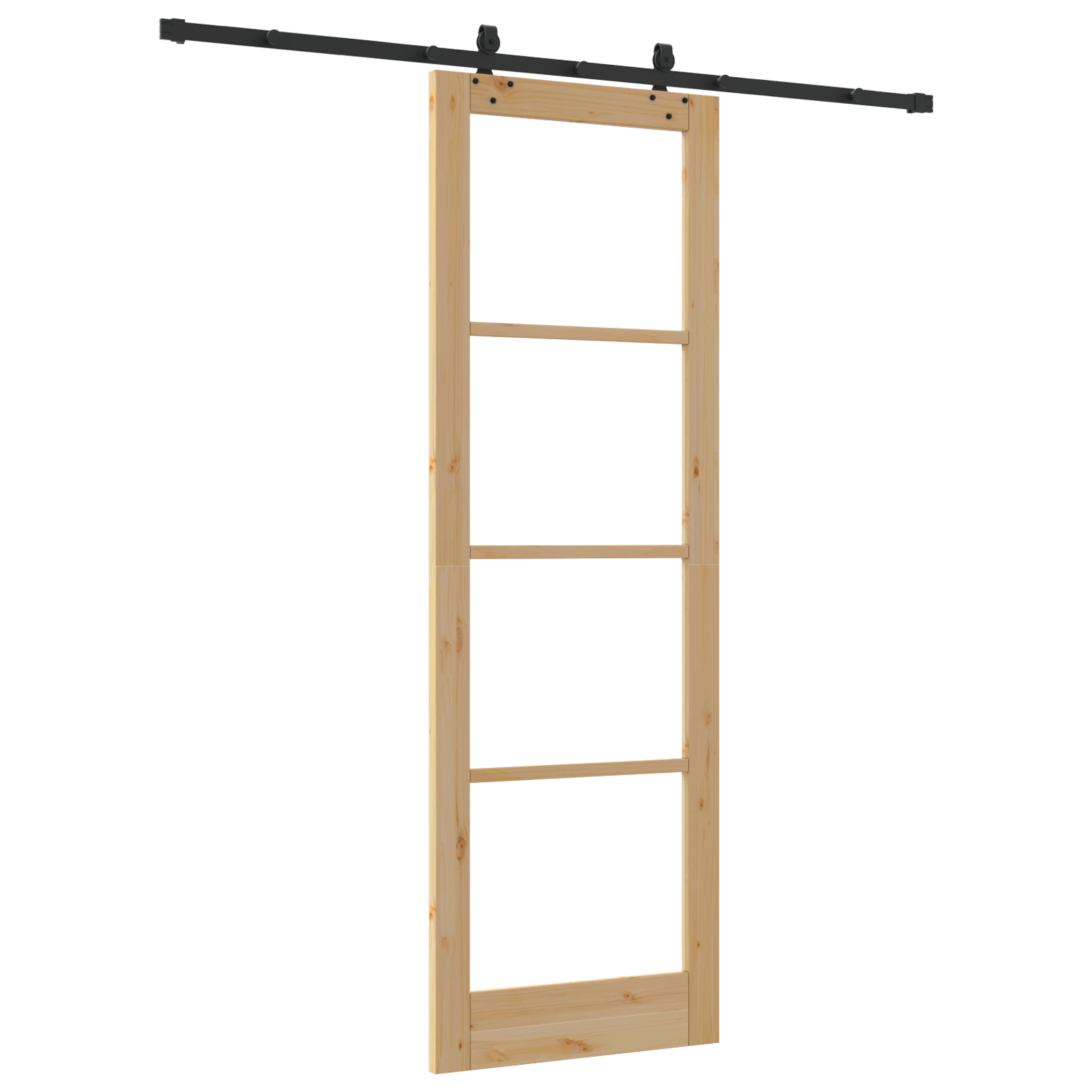 Schuifdeur met Hardware Set 78x232 cm Massief Hout van Groenblijvende Naaldhout