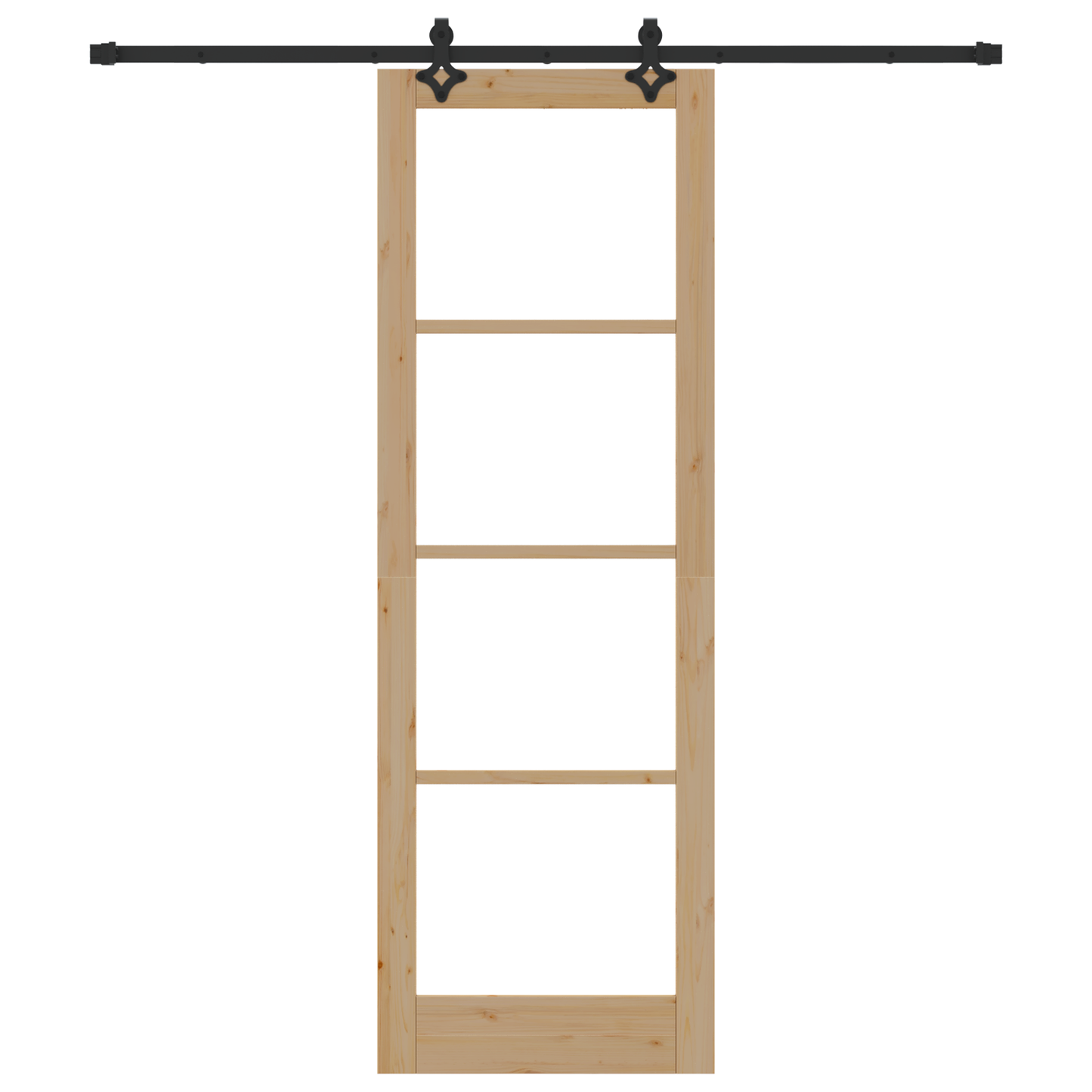 Schuifdeur met Hardware Set 78x232 cm Massief Hout van Groenblijvende Naaldhout