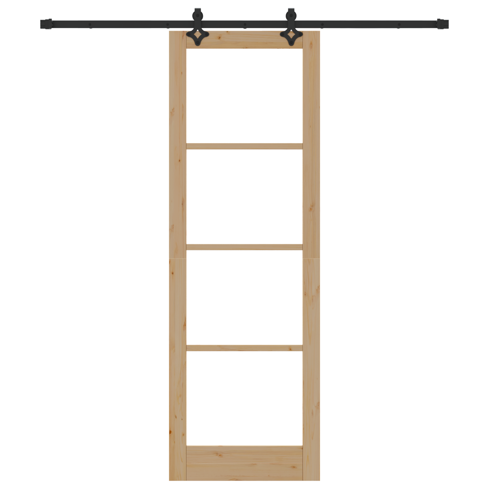 Schuifdeur met Hardware Set 78x232 cm Massief Hout van Groenblijvende Naaldhout