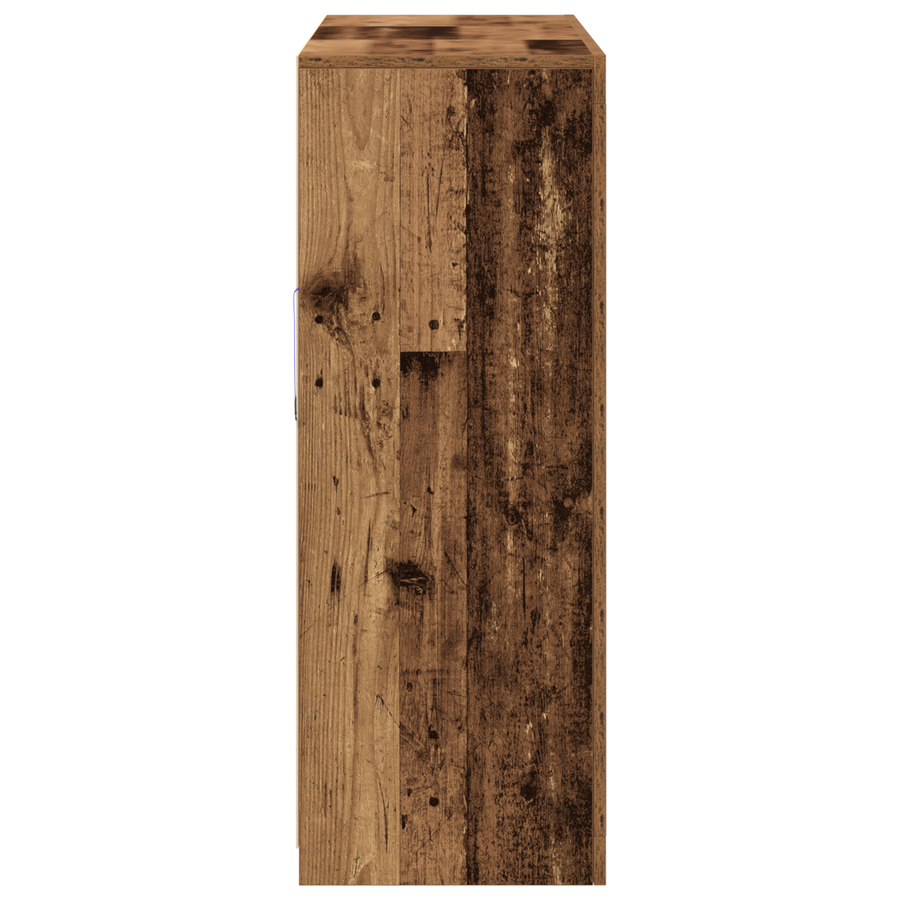 Dressoir met LED 162x37x100 cm bewerkt hout oud houtkleurig