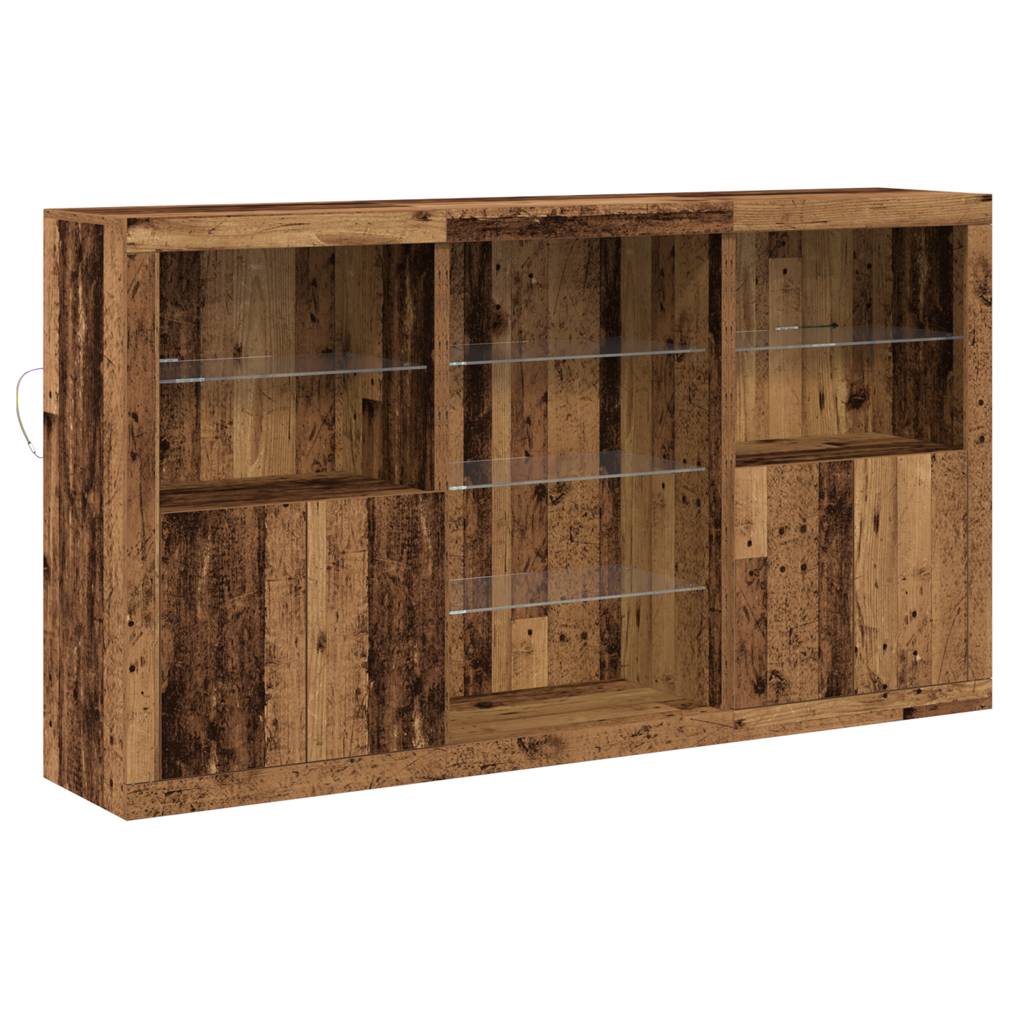 Sideboard met LED Verlichting Oude Hout 181,5x37x100 cm Engineered Hout