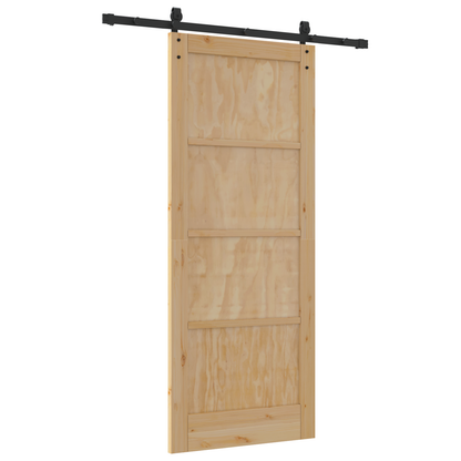 Schuifdeur met beslag 83x202 cm massief grenenhout