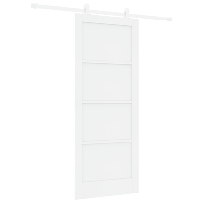 Schuifdeur met Hardware Set Wit 83x202 cm Massief Vurenhout