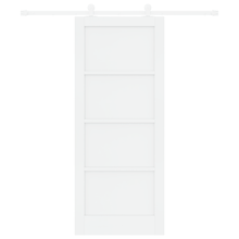 Schuifdeur met Hardware Set Wit 83x202 cm Massief Vurenhout