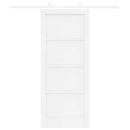 Schuifdeur met Hardware Set Wit 83x202 cm Massief Vurenhout