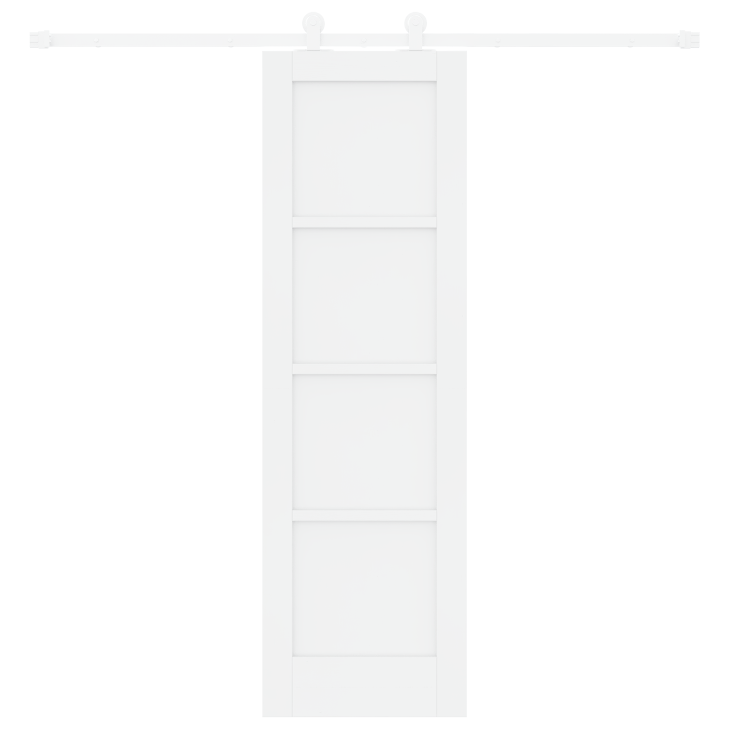 schuifdeur met hardware set 'ORKDAL'van wit massief dennenhout