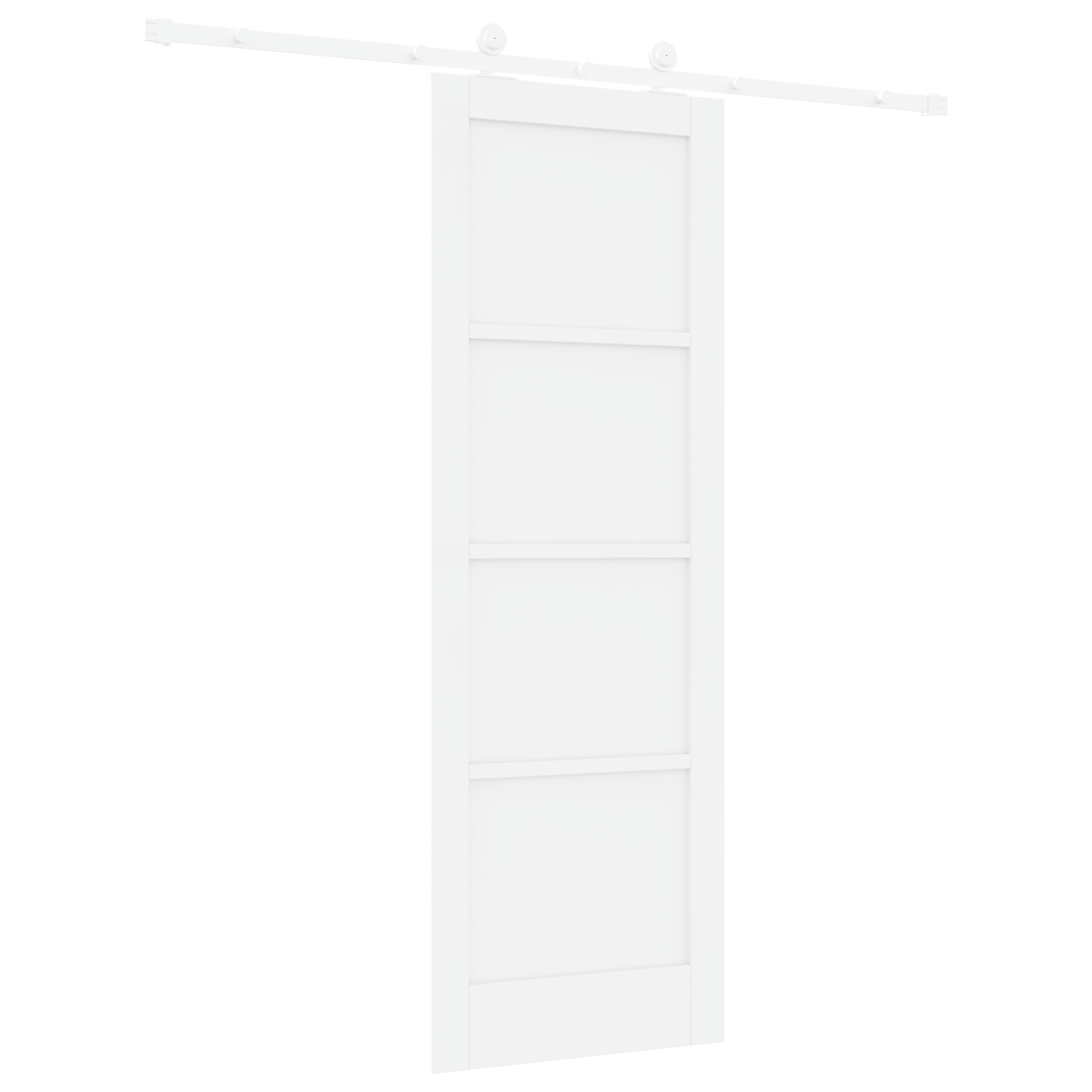 Schuifdeur met Hardware Set 'ORKDAL'Wit Massief Vurenhout