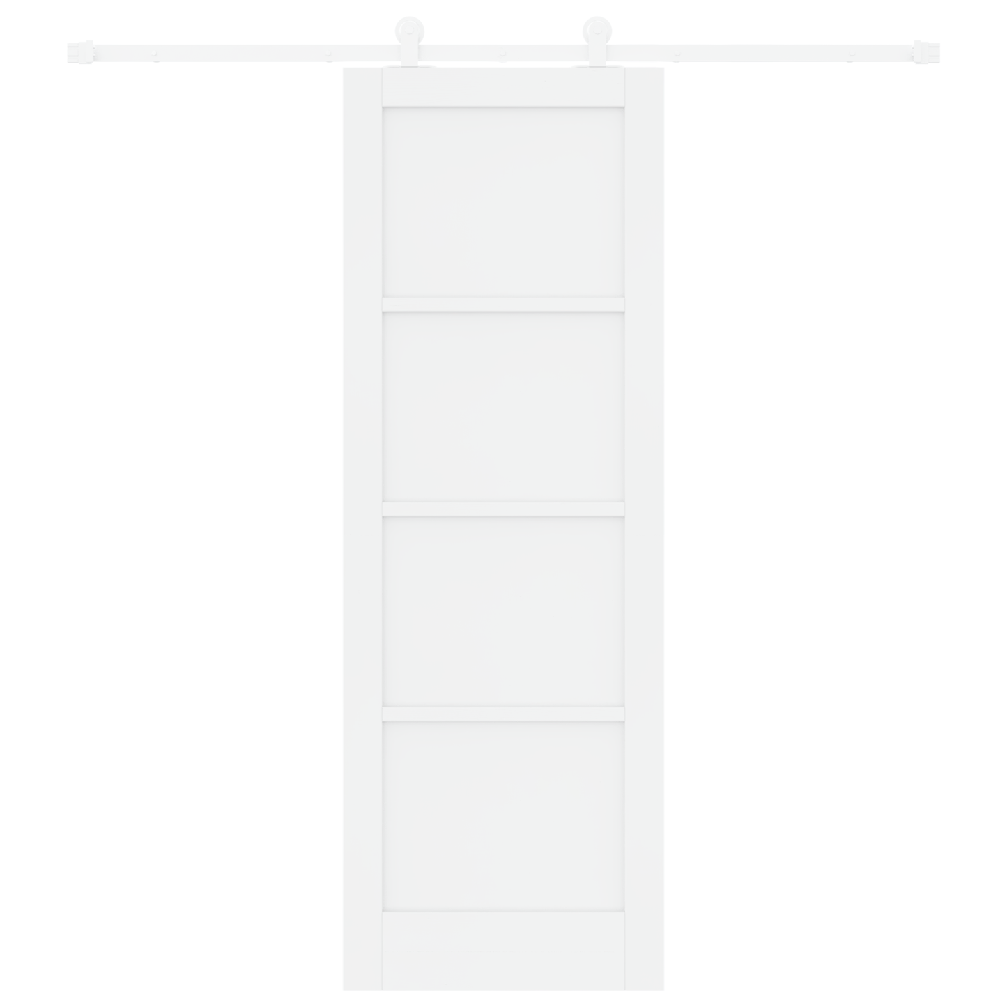 Schuifdeur met Hardware Set 'ORKDAL'Wit Massief Vurenhout