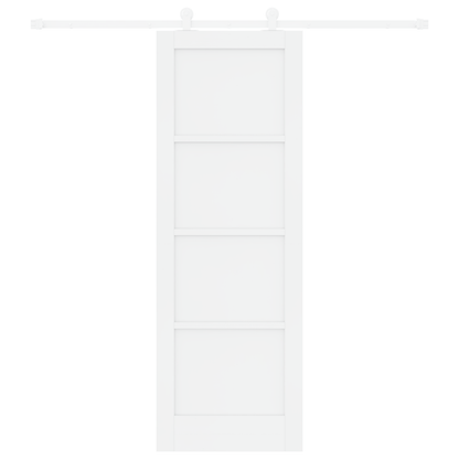 Schuifdeur met Hardware Set 'ORKDAL'Wit Massief Vurenhout