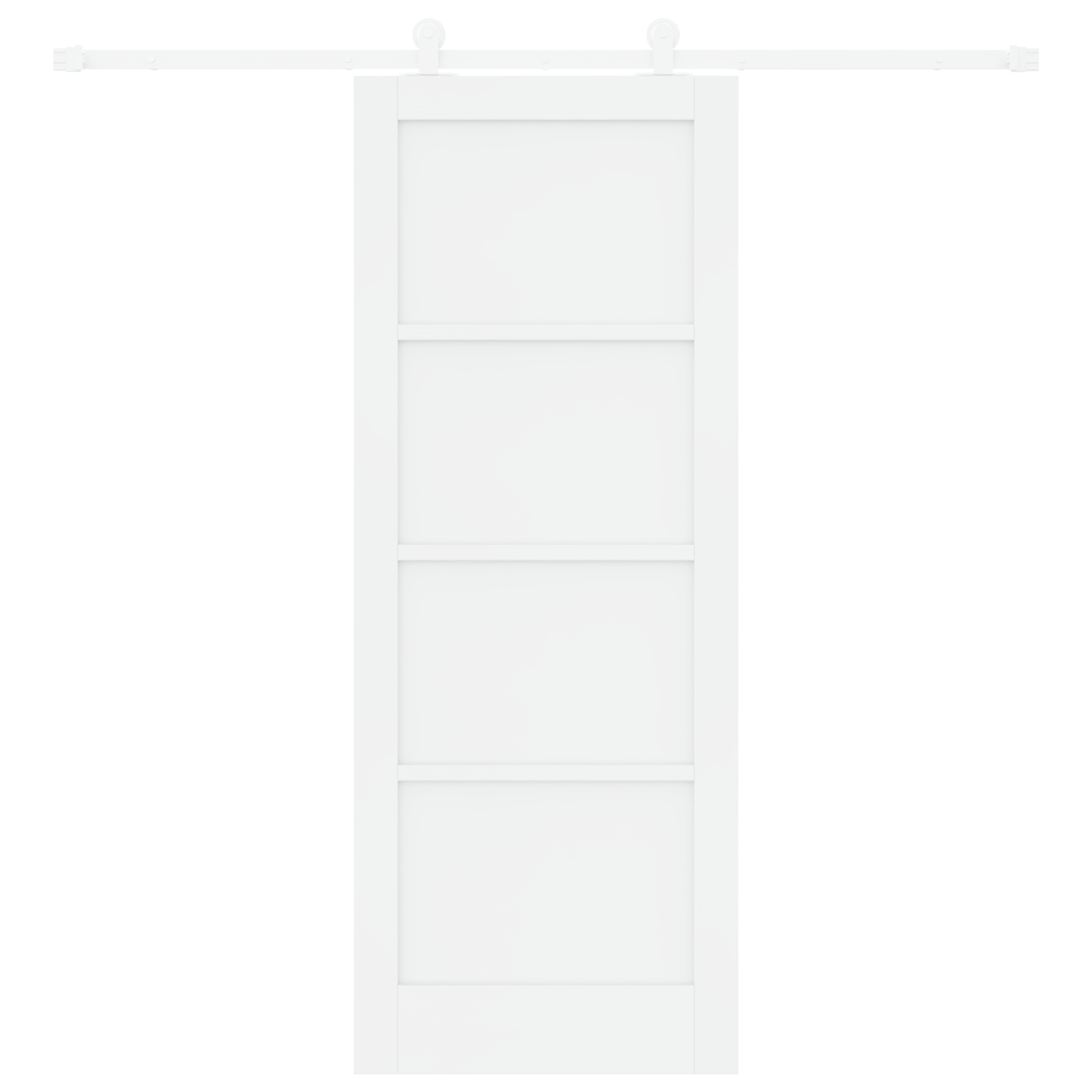 Schuifdeur met Hardware Set 'ORKDAL'Witte Massieve Houten Vuren