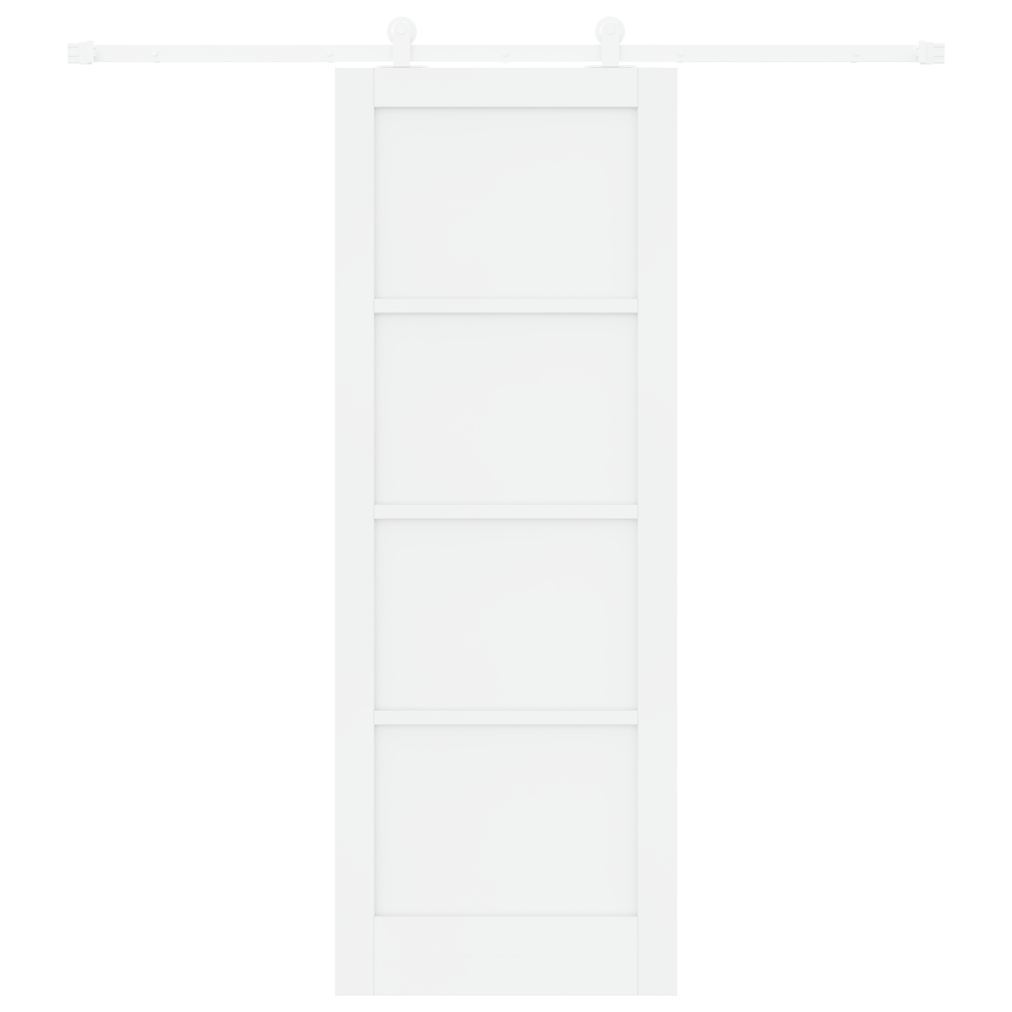 Schuifdeur met Hardware Set 'ORKDAL'Wit Massief Vurenhout
