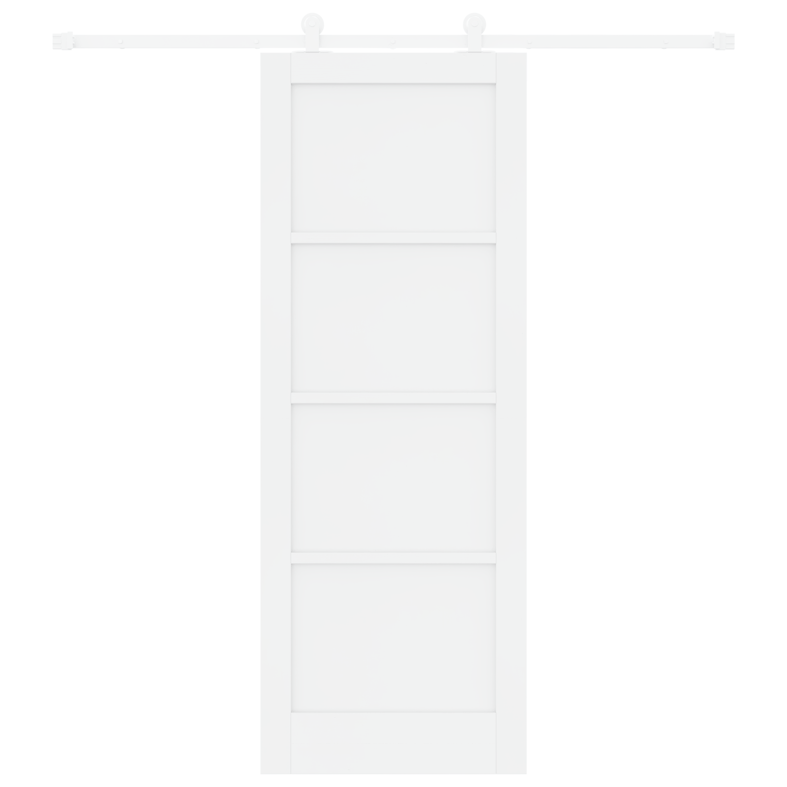 Schuifdeur met Hardware Set 'ORKDAL'Wit Massief Vurenhout