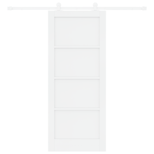 Schuifdeur met Hardware Set 'ORKDAL'Wit Massief Hout