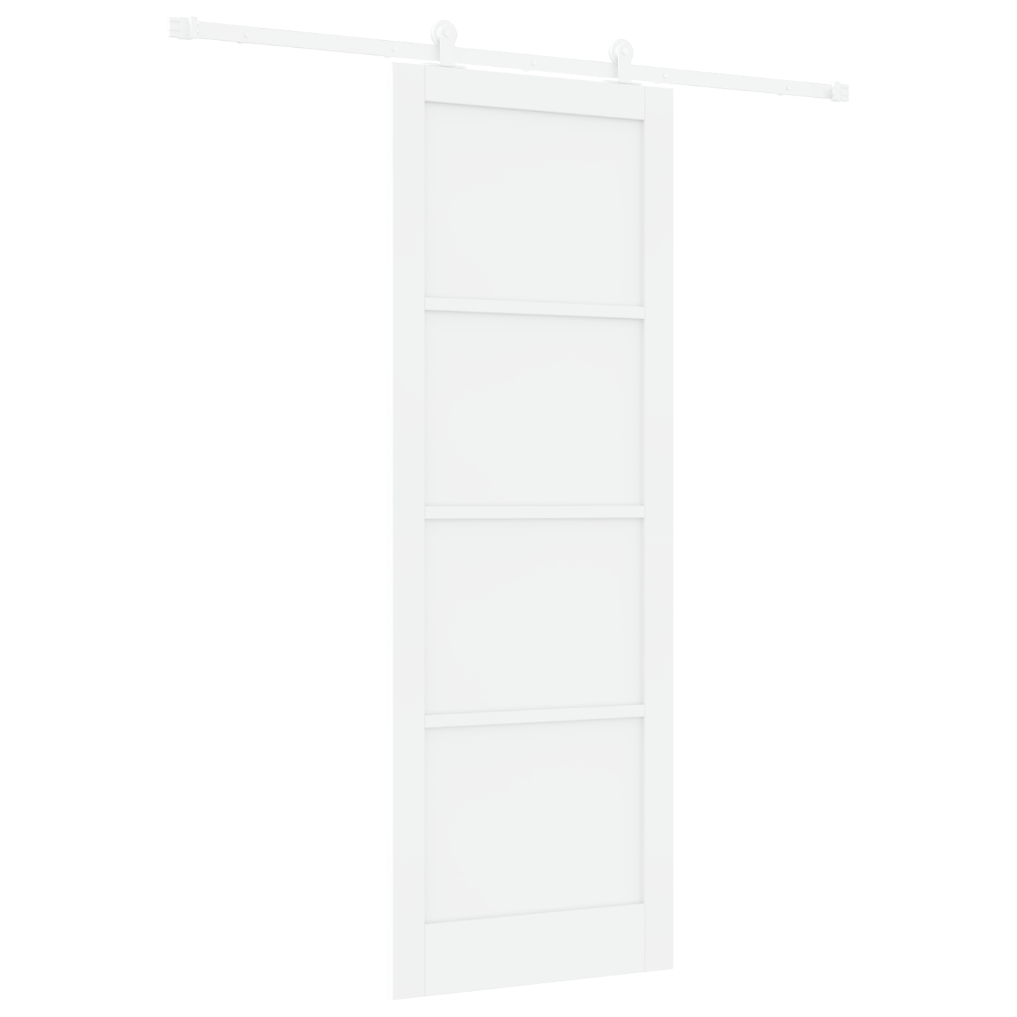 Schuifdeur met Hardware Set 'ORKDAL'Wit Massief Vurenhout