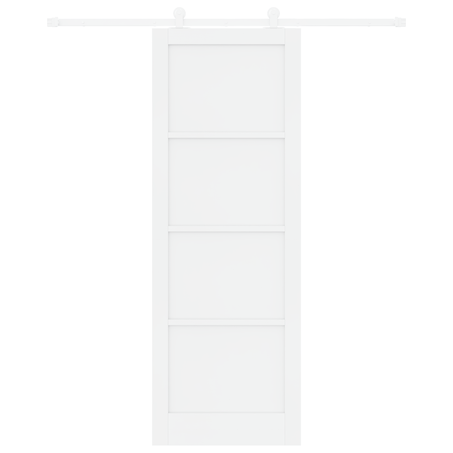 Schuifdeur met Hardware Set 'ORKDAL'Wit Massief Vurenhout