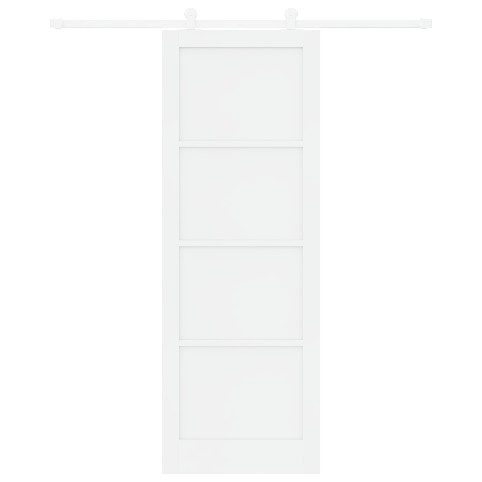 Schuifdeur met Hardware Set 'ORKDAL'Wit Massief Vurenhout