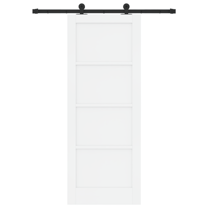 Schuifdeur met Hardware Set 'ORKDAL'Wit Massief Vurenhout