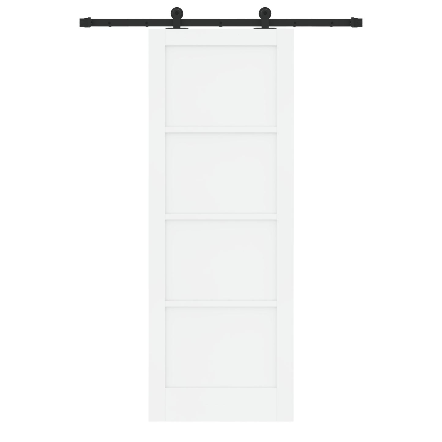 Schuifdeur met Hardware Set 'ORKDAL'Wit Massief Vurenhout