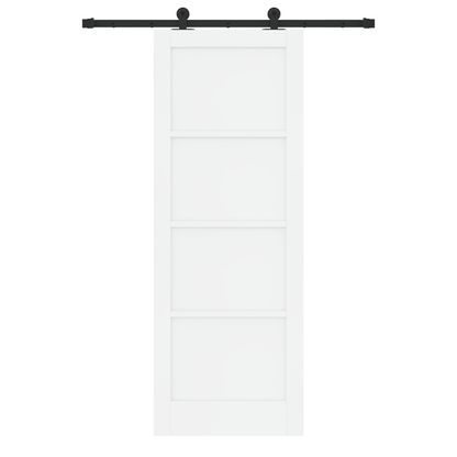 Schuifdeur met Hardware Set 'ORKDAL'Wit Massief Vurenhout