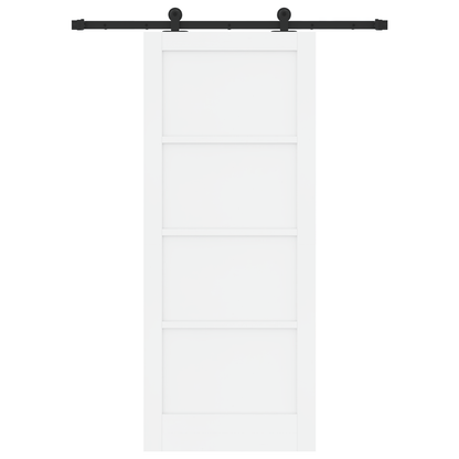 Schuifdeur met Hardware Set 'ORKDAL' - Wit Massief Vurenhout