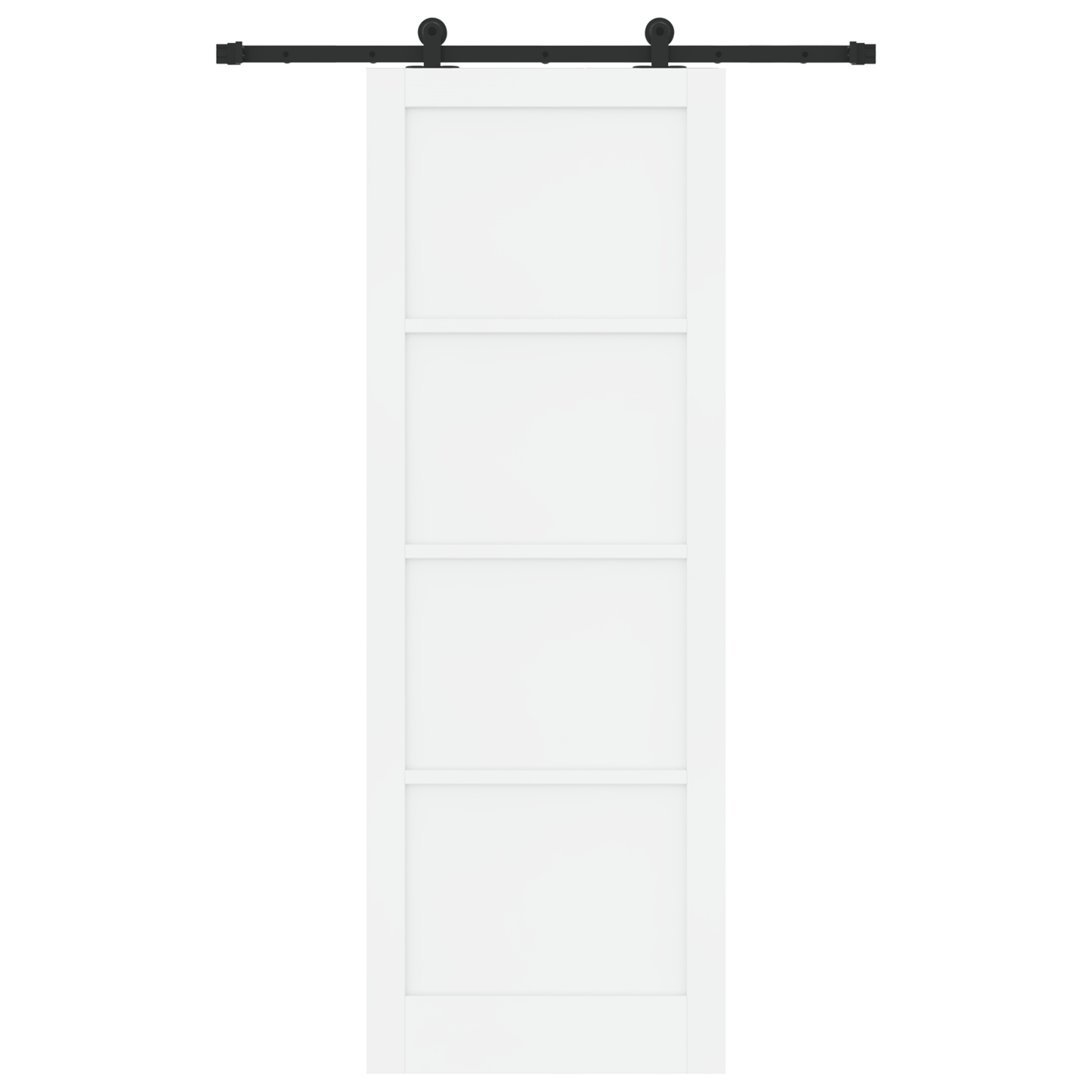 Schuifdeur met Hardware Set 'ORKDAL'Wit Massief Vurenhout