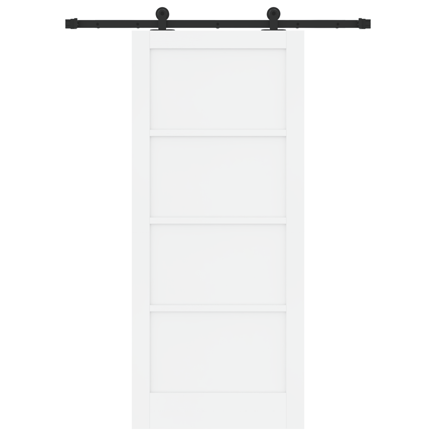 Schuifdeur met Hardware Set 'ORKDAL'Wit Massief Hout