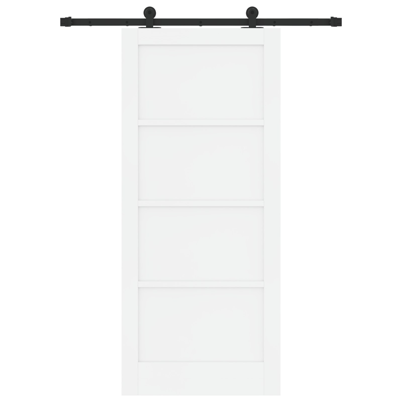 Schuifdeur met Hardware Set 'ORKDAL'Wit Massief Hout