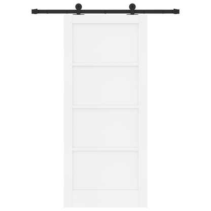 Schuifdeur met Hardware Set 'ORKDAL'Wit Massief Hout