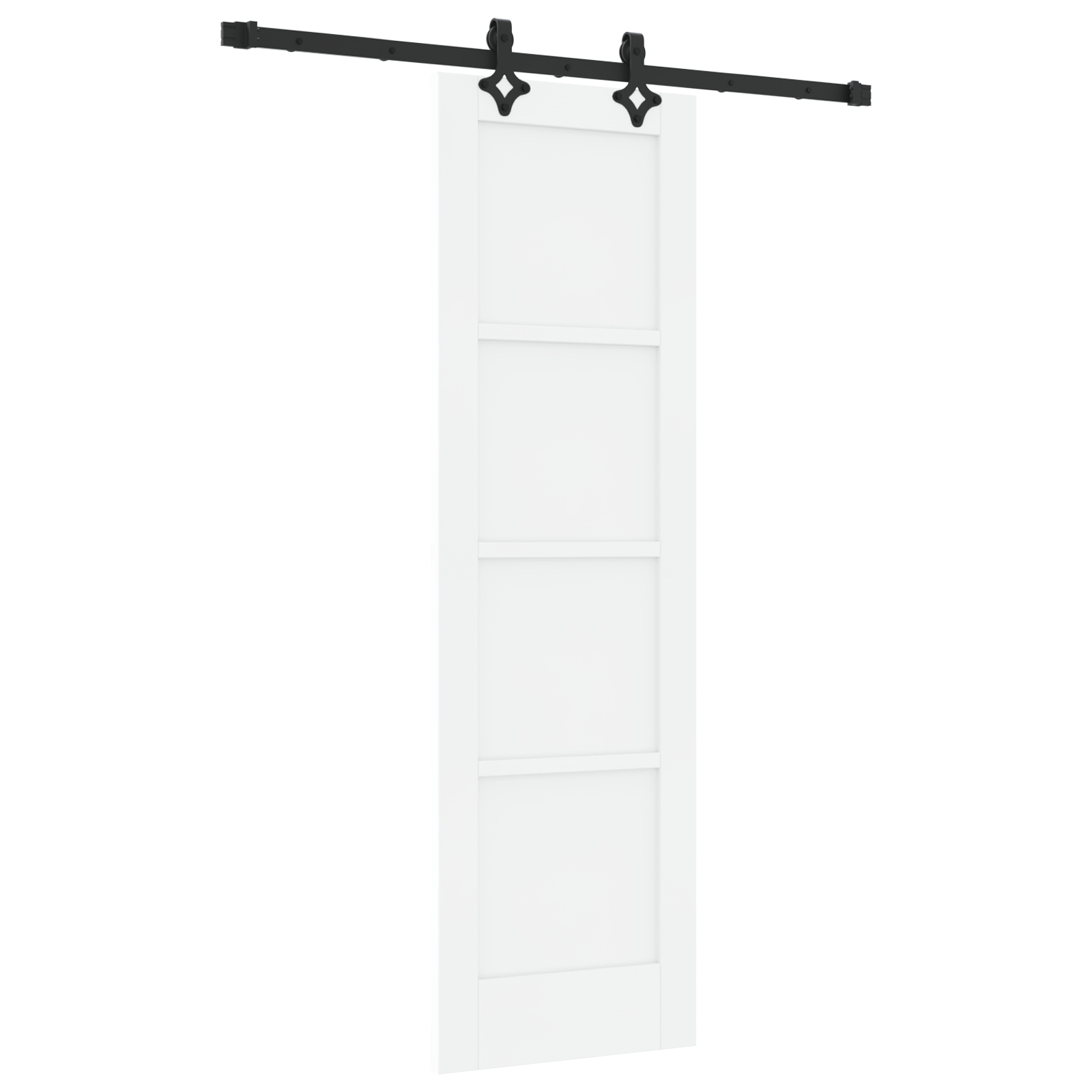 Schuifdeur met Hardware Set 'ORKDAL'Wit Massief Dennenhout