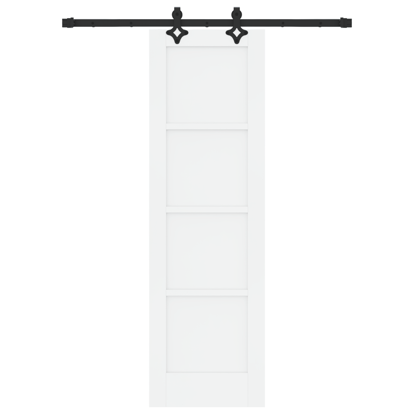 Schuifdeur met Hardware Set 'ORKDAL'Wit Massief Dennenhout