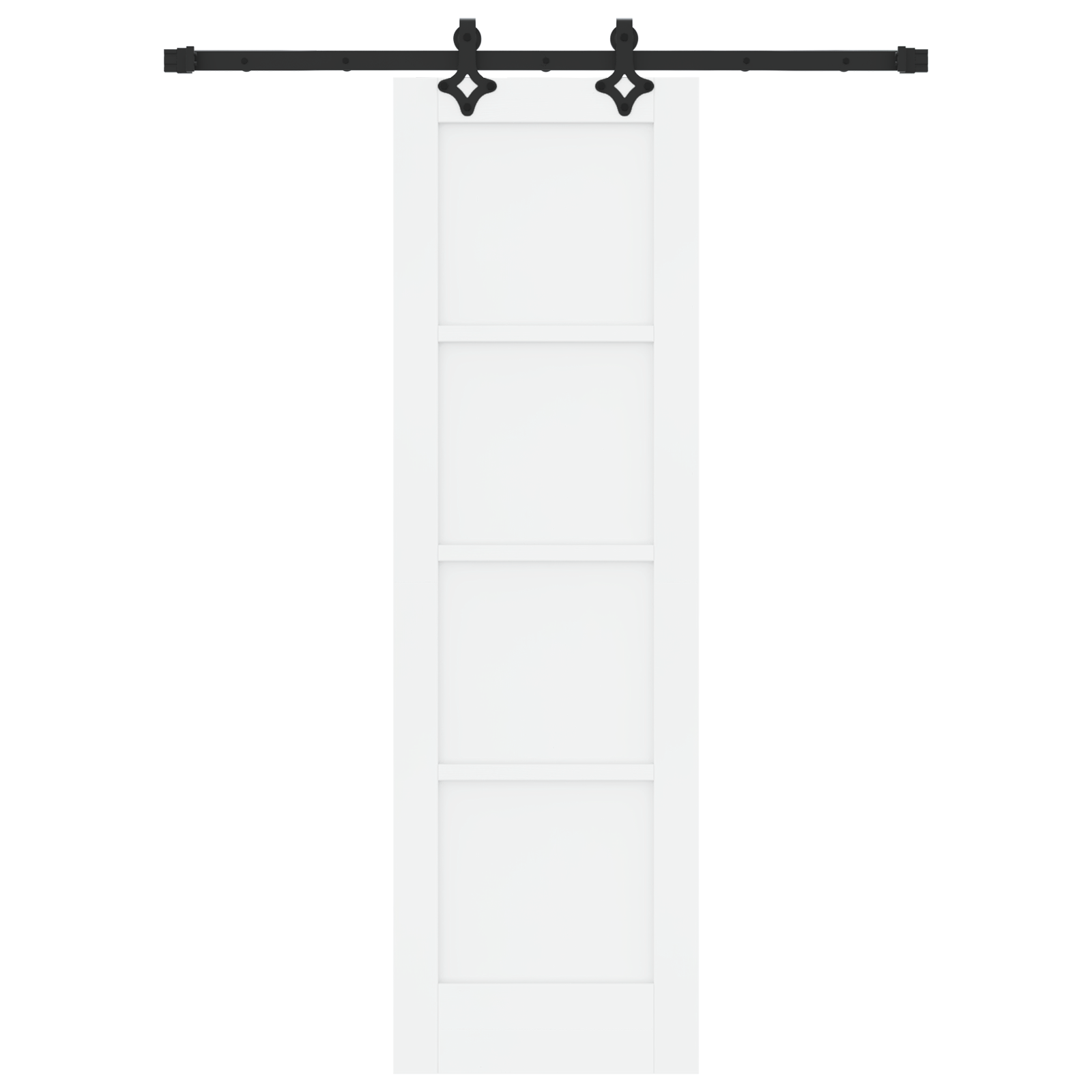 Schuifdeur met Hardware Set 'ORKDAL'Wit Massief Dennenhout