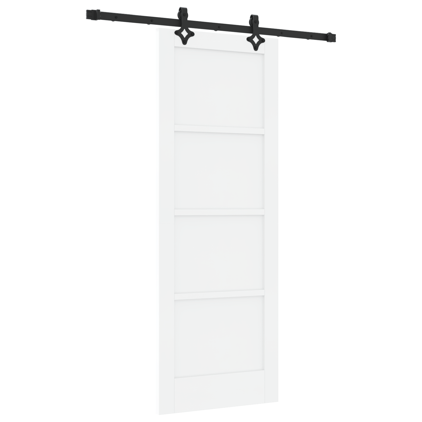 Schuifdeur met Hardware Set 'ORKDAL'Wit Massief Vurenhout