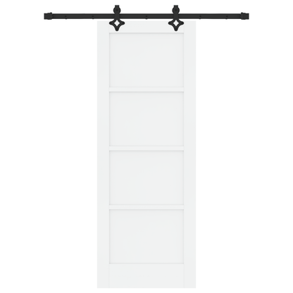 Schuifdeur met Hardware Set 'ORKDAL'Wit Massief Vurenhout