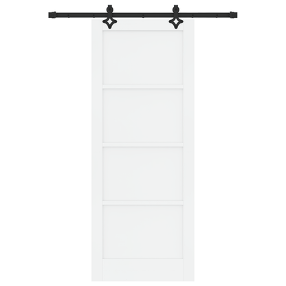 Schuifdeur met Hardware Set 'ORKDAL'Wit Massief Vurenhout