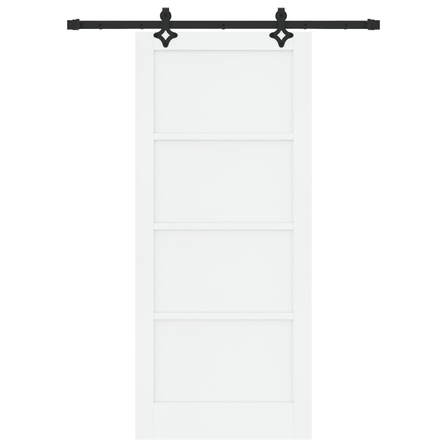 Schuifdeur met Hardware Set 'ORKDAL'Wit Massief Vurenhout