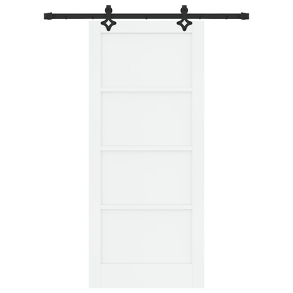 Schuifdeur met Hardware Set 'ORKDAL'Wit Massief Vurenhout