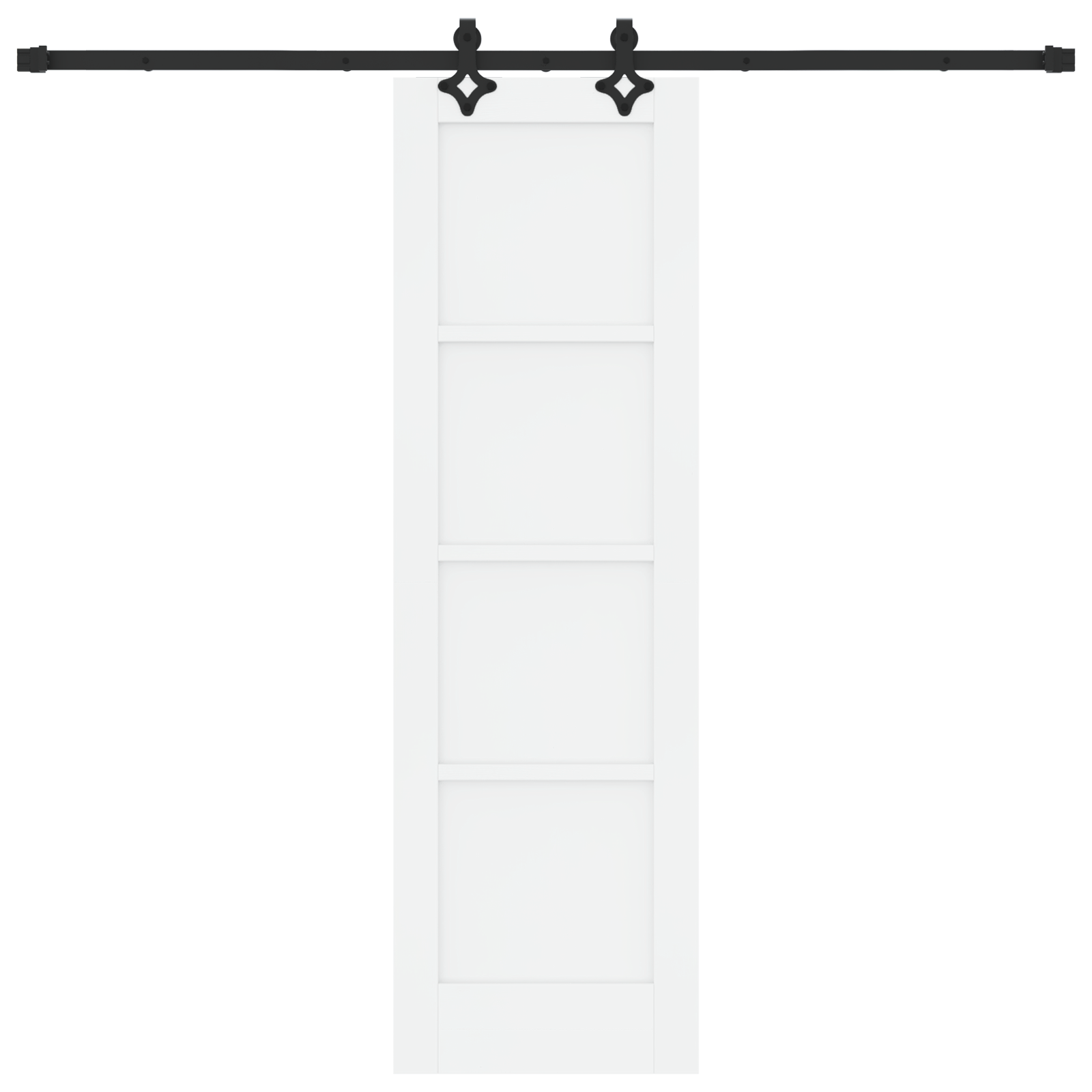 Schuifdeur met Hardware Set 'ORKDAL'Wit Massief Vuren