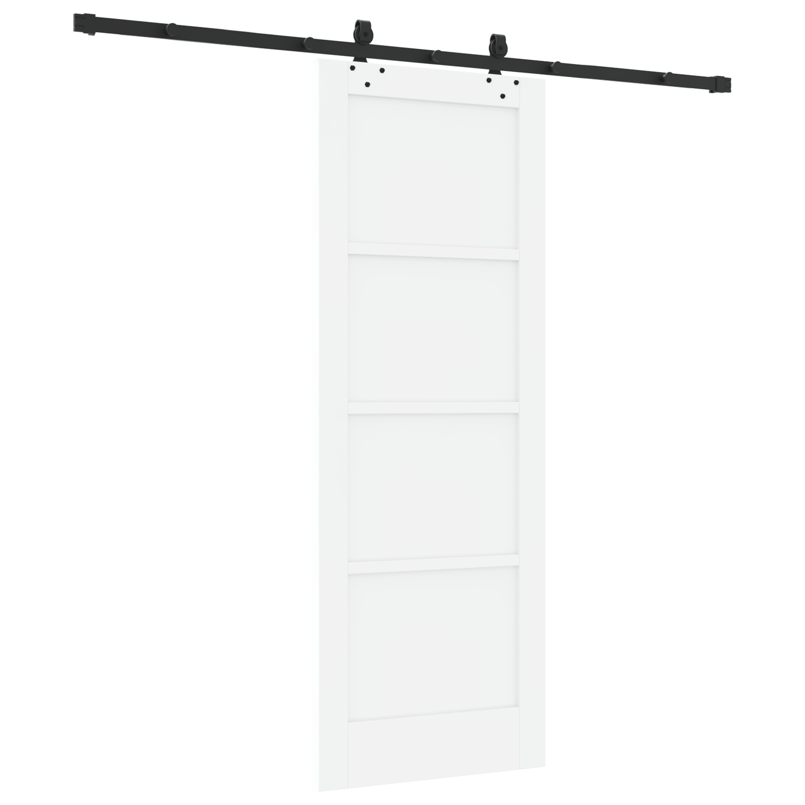 Schuifdeur met Bevestigingsset 'ORKDAL'Wit Massief Vurenhout