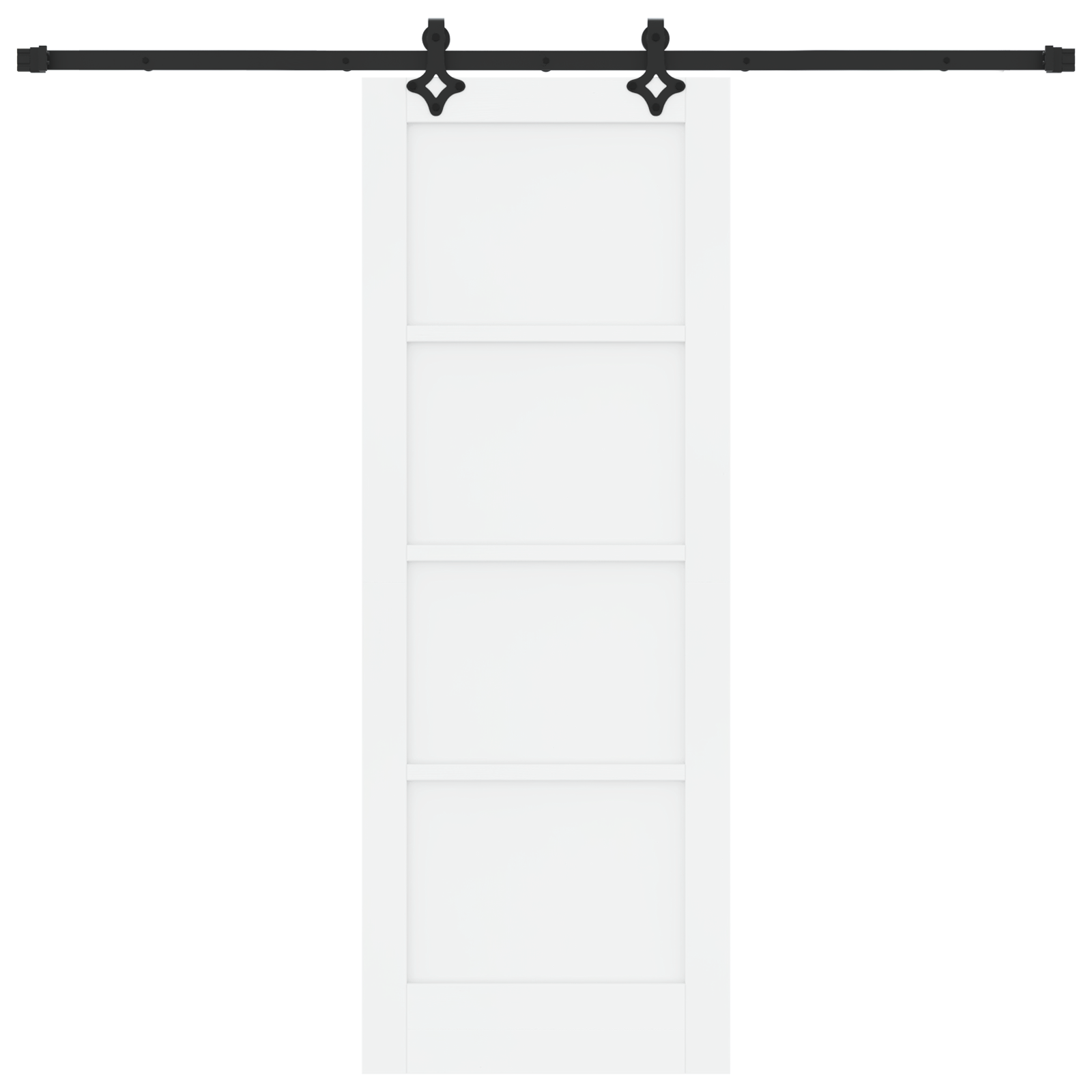 Schuifdeur met Bevestigingsset 'ORKDAL'Wit Massief Vurenhout