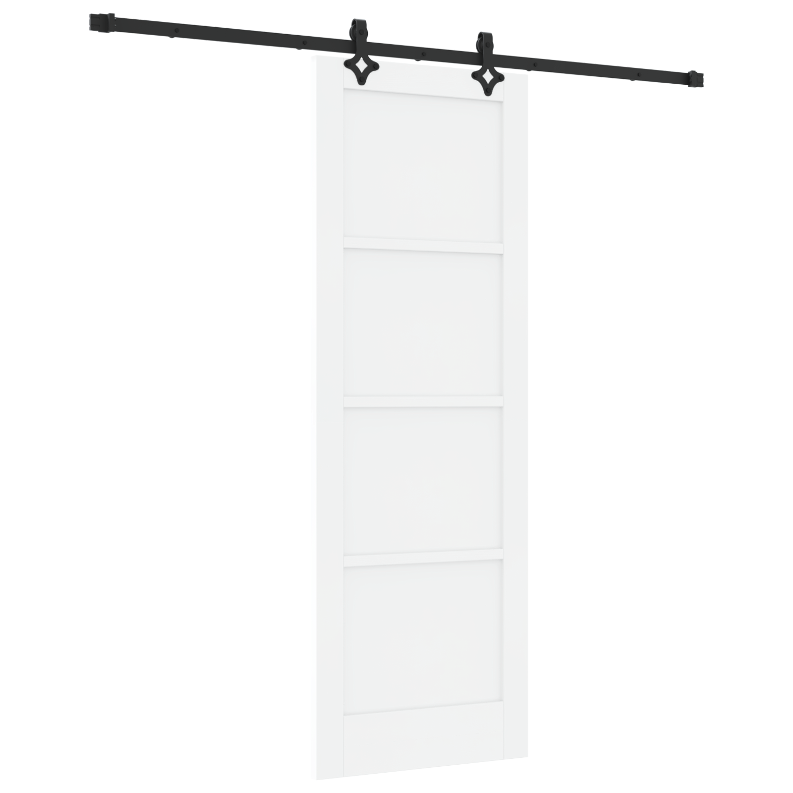 Schuifdeur met Hardware Set 'ORKDAL'Wit Massief Grenen