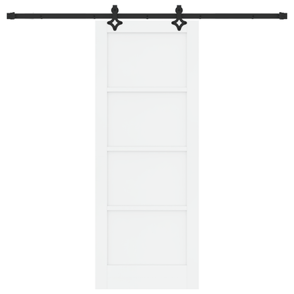 Schuifdeur met Hardware Set 'ORKDAL'Witte Massief Hout Vuren