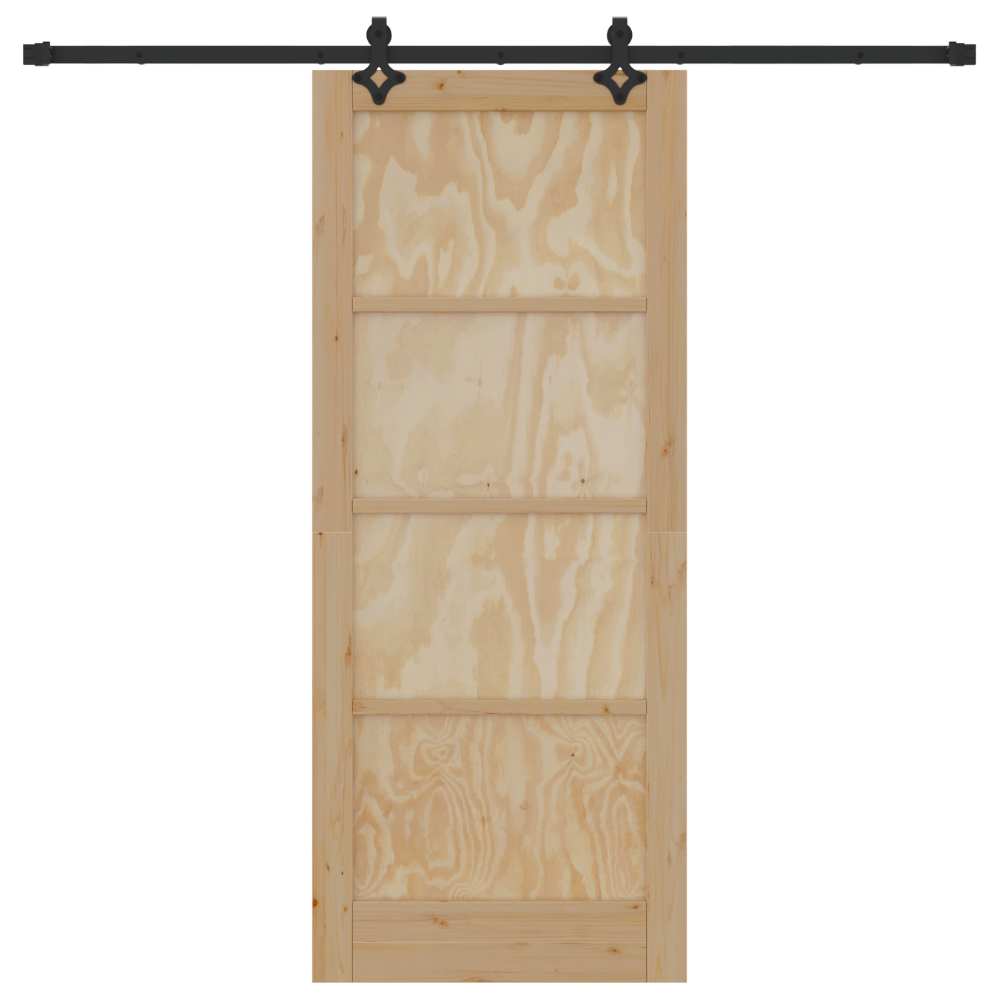 Schuifdeur met Hardware Set 'ORKDAL'Massief Vurenhout