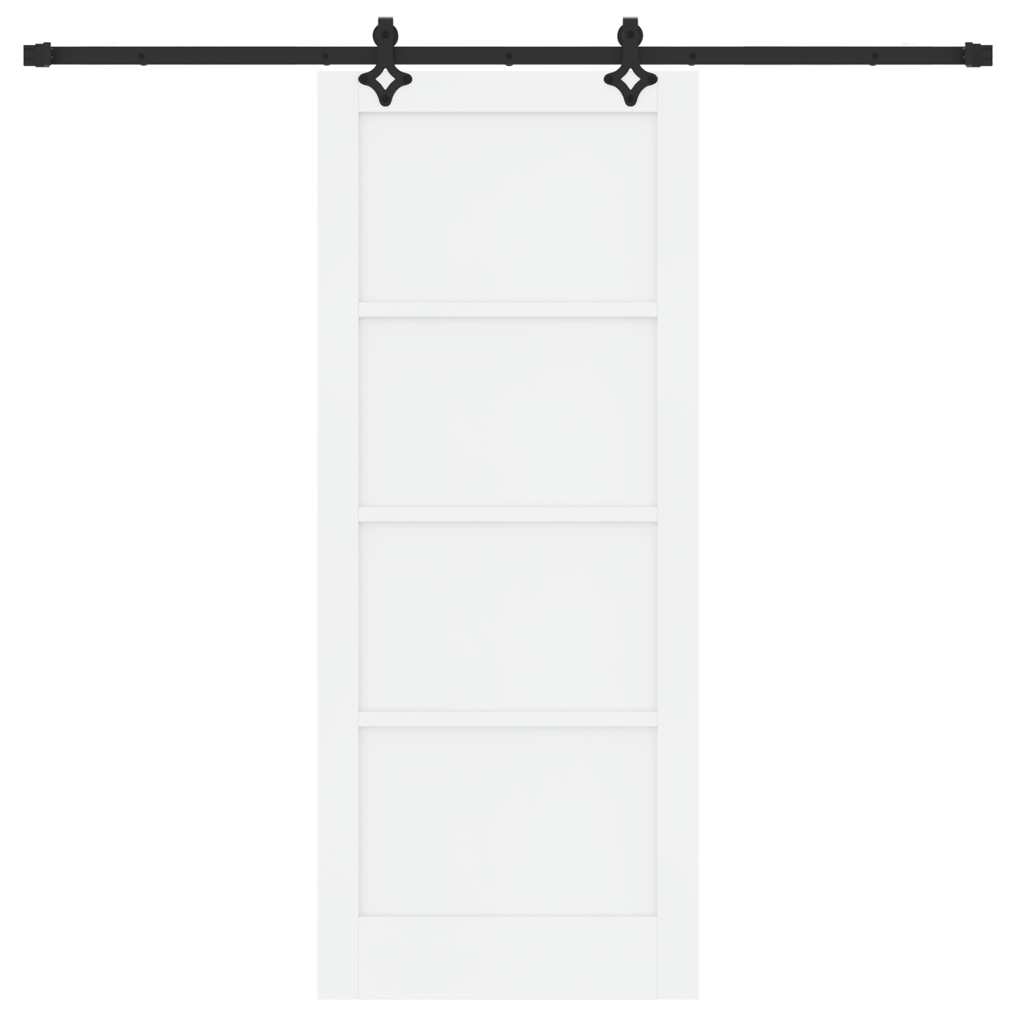 Schuifdeur met Bevestigingsset "ORKDAL" - Witte Massief Houten Grenen