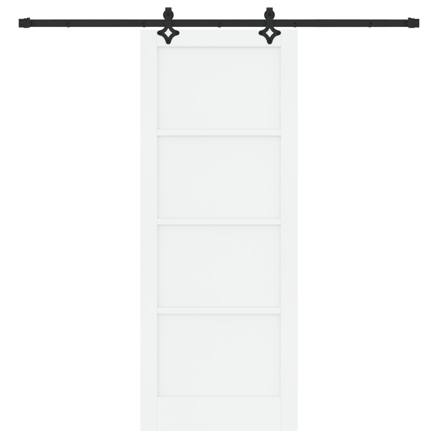 Schuifdeur met Hardware Set 'ORKDAL'Wit Massief Vurenhout