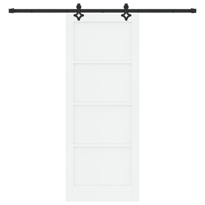 Schuifdeur met Hardware Set 'ORKDAL'Wit Massief Vurenhout