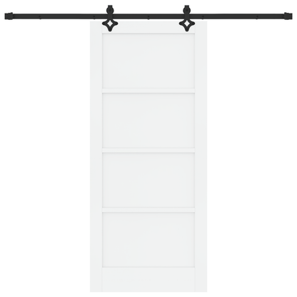 Schuifdeur met Hardware Set 'ORKDAL'Wit Massief Vurenhout