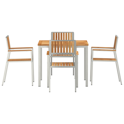 5-delige tuin eettafelset van massief teakhout