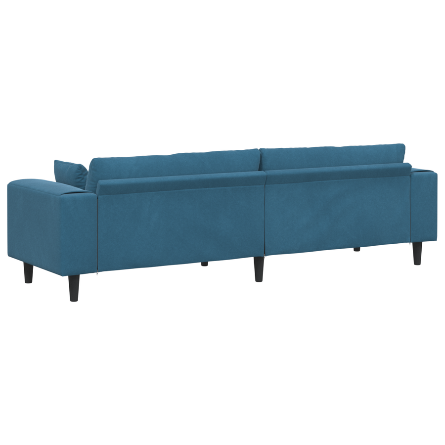 Velours Bank met kussen met kussen Blauw 208 cm Fluweel